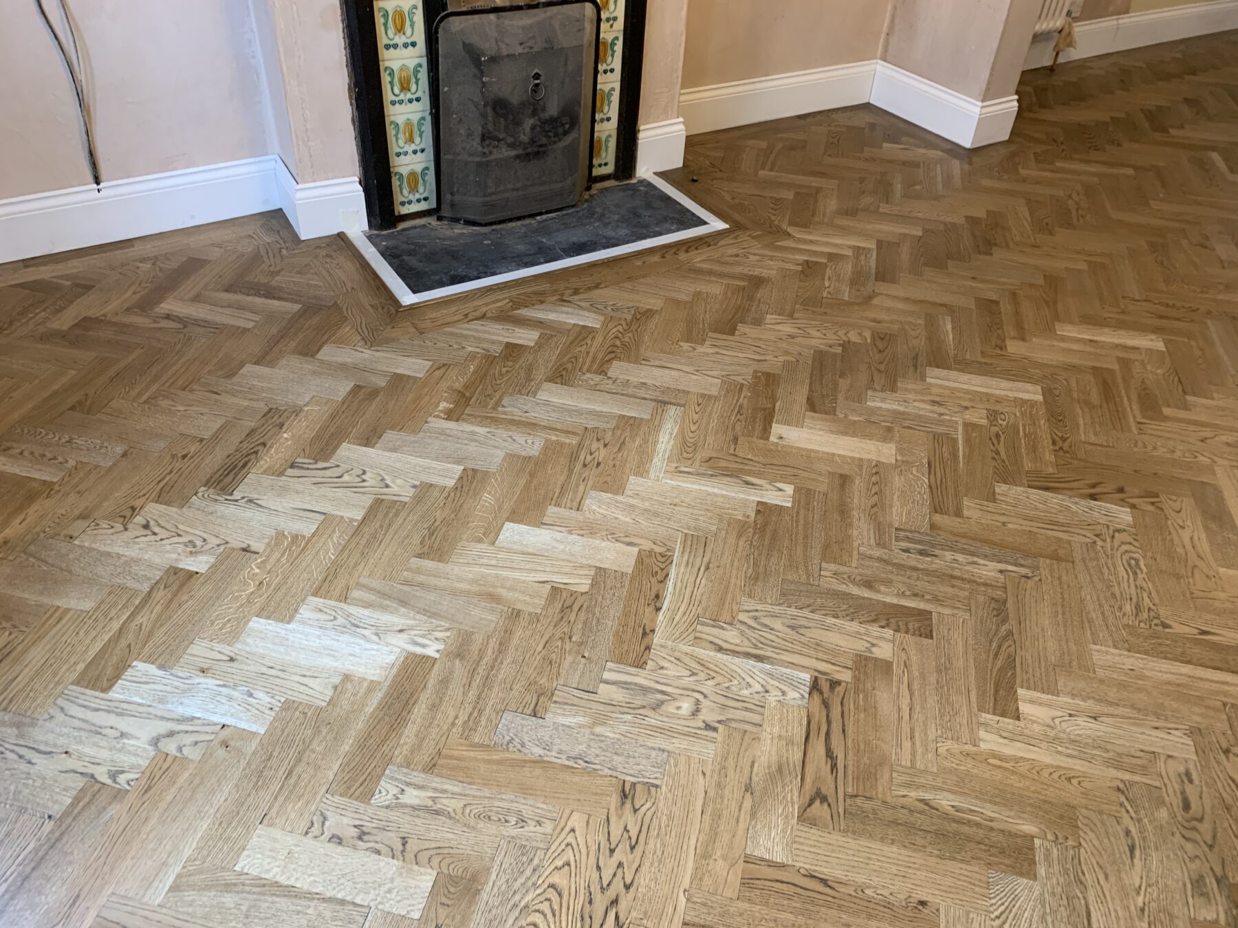 Traditional Solid Oak Parquet Herringbone - BSN Flooring Services